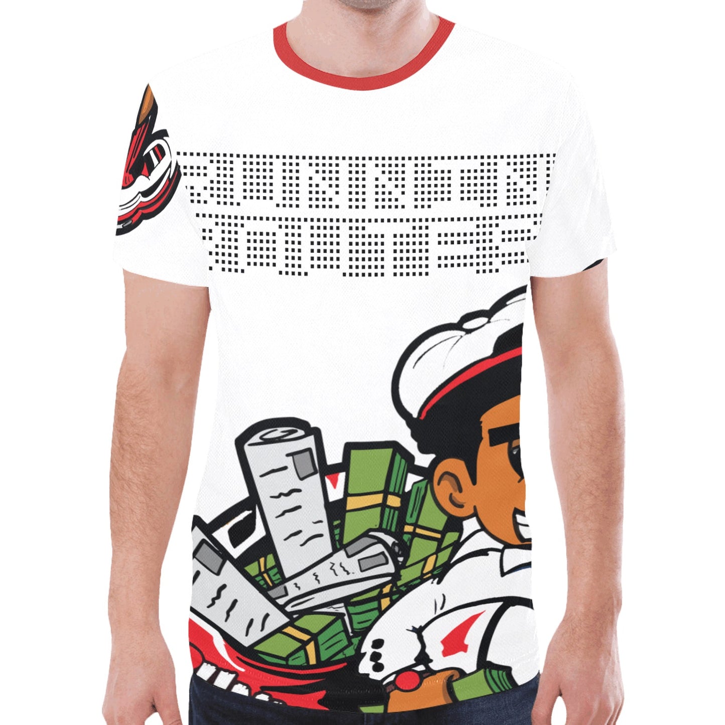 red white black New All Over Print T-shirt for Men (Model T45)