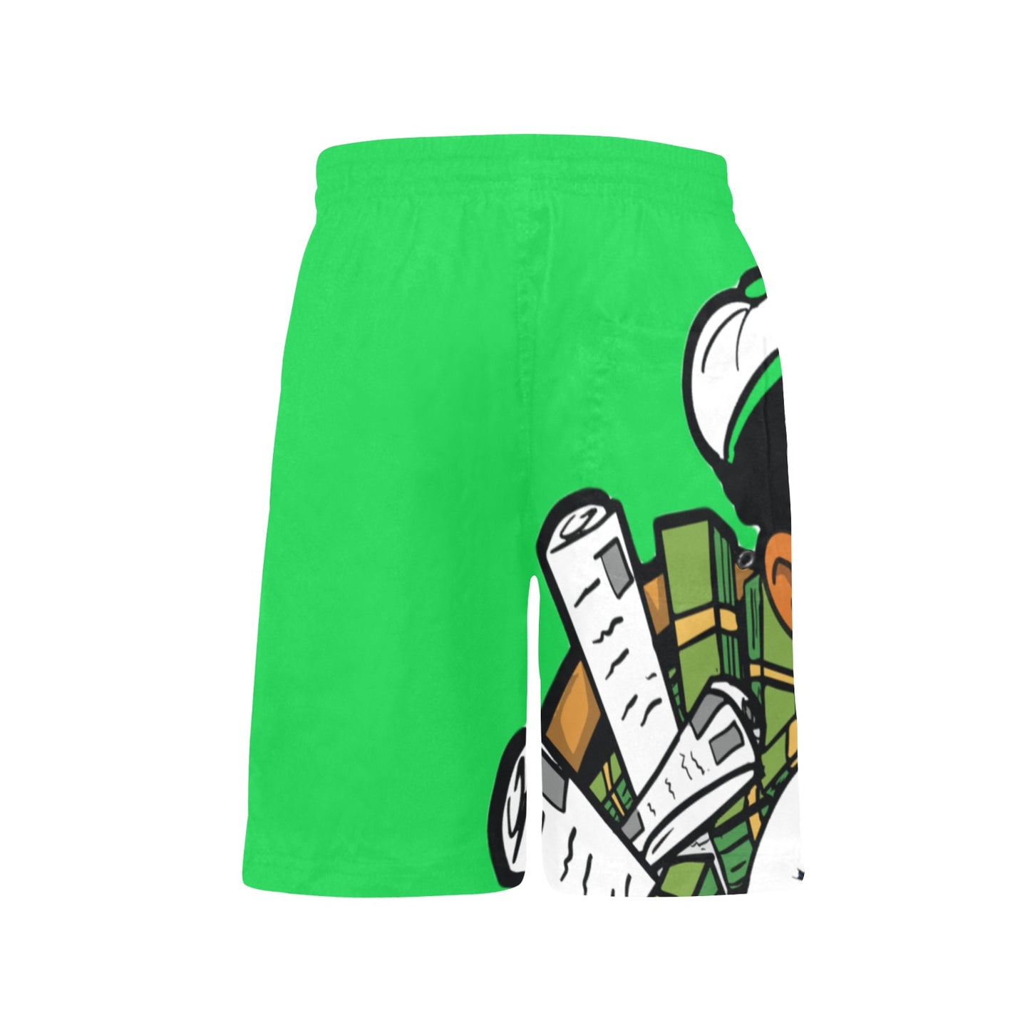 WHITE/GREEN Boys' Causal Beach Shorts