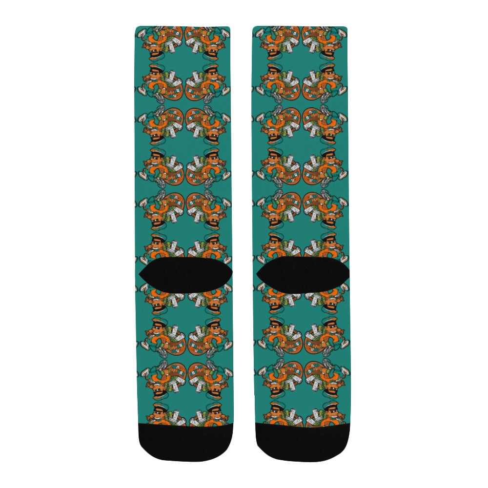 miami green Men's Custom Socks