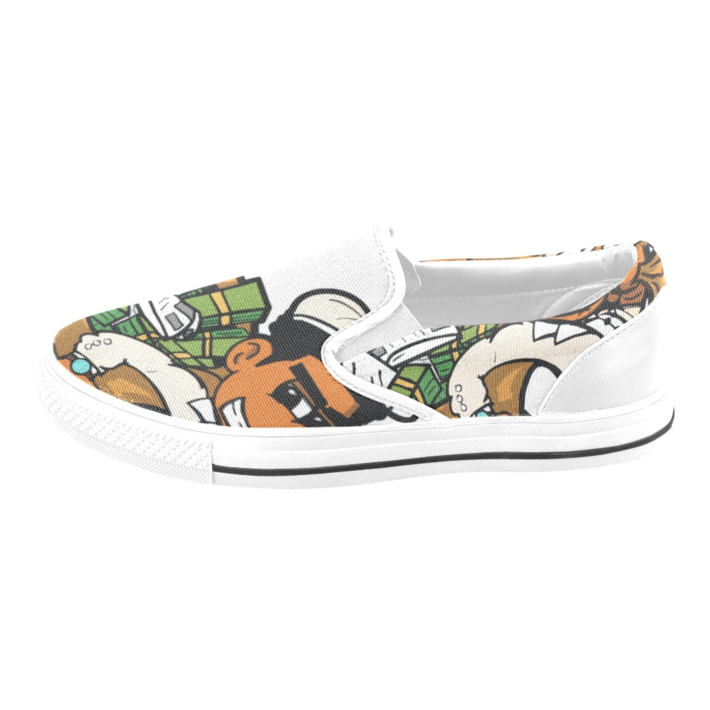 tan WHITE Slip-on Canvas Shoes for Kid