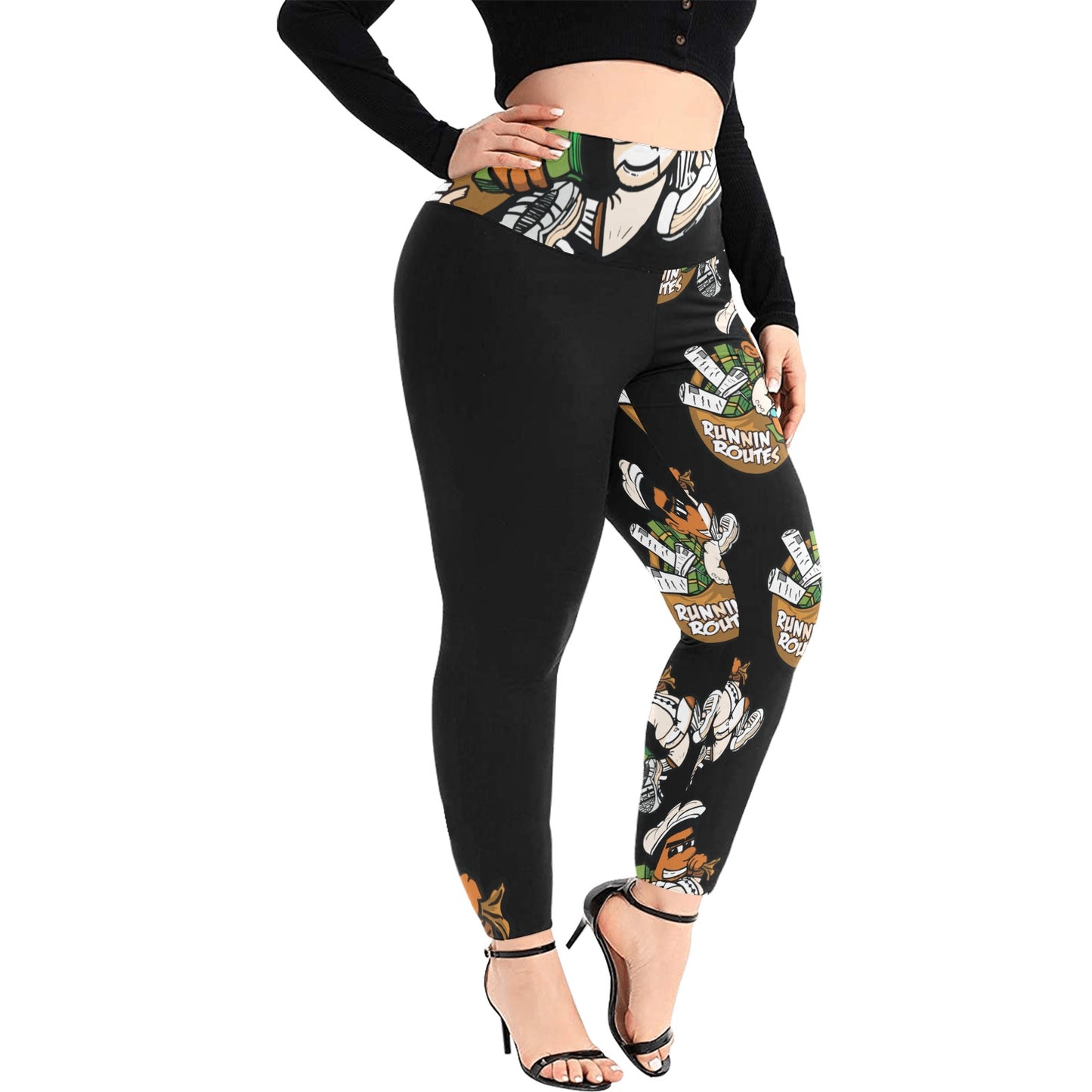 tan Plus Size High Waist Leggings