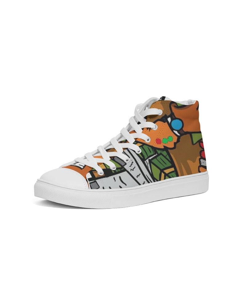 orange and yellow Women's Hightop Canvas Shoe