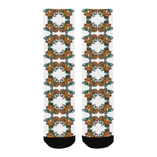 miami white Men's Custom Socks