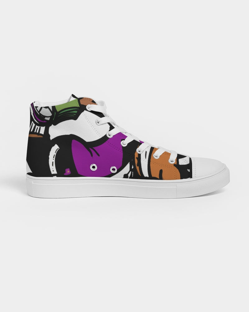 purple logo Women's Hightop Canvas Shoe