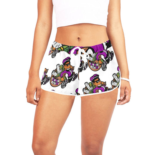 purple Women's All Over Print Relaxed Shorts