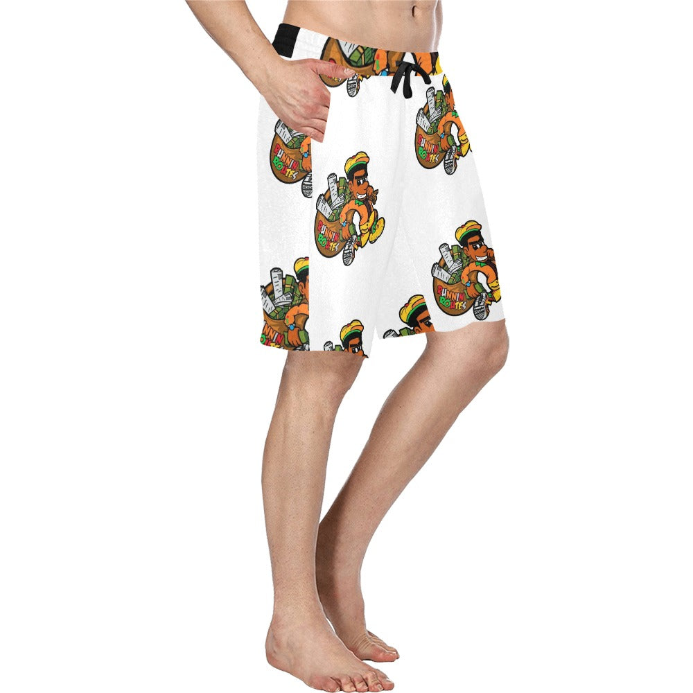 orange and yellow Men's All Over Print Casual Shorts (Model L23)