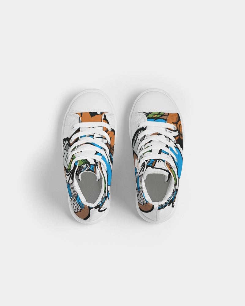 LIGHT BLUE Kids Hightop Canvas Shoe