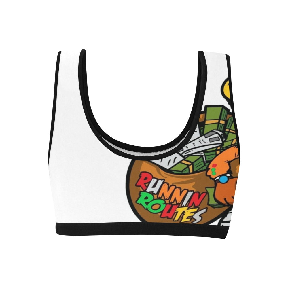 orange and yellow Women's All Over Print Sports Bra (Model T52)