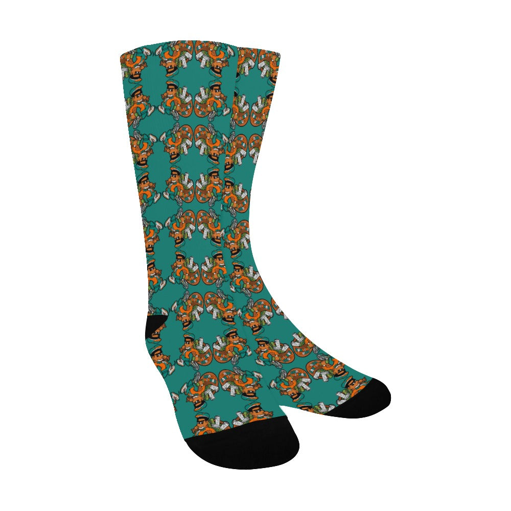 miami green Men's Custom Socks