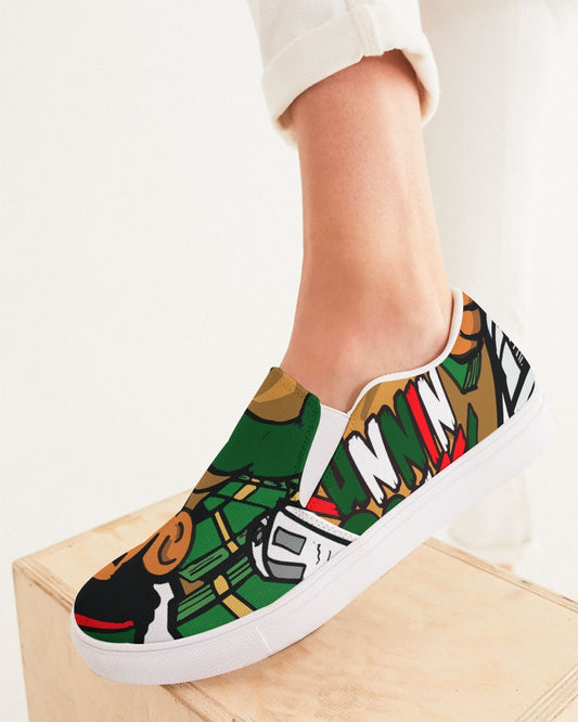 green and red Women's Slip-On Canvas Shoe