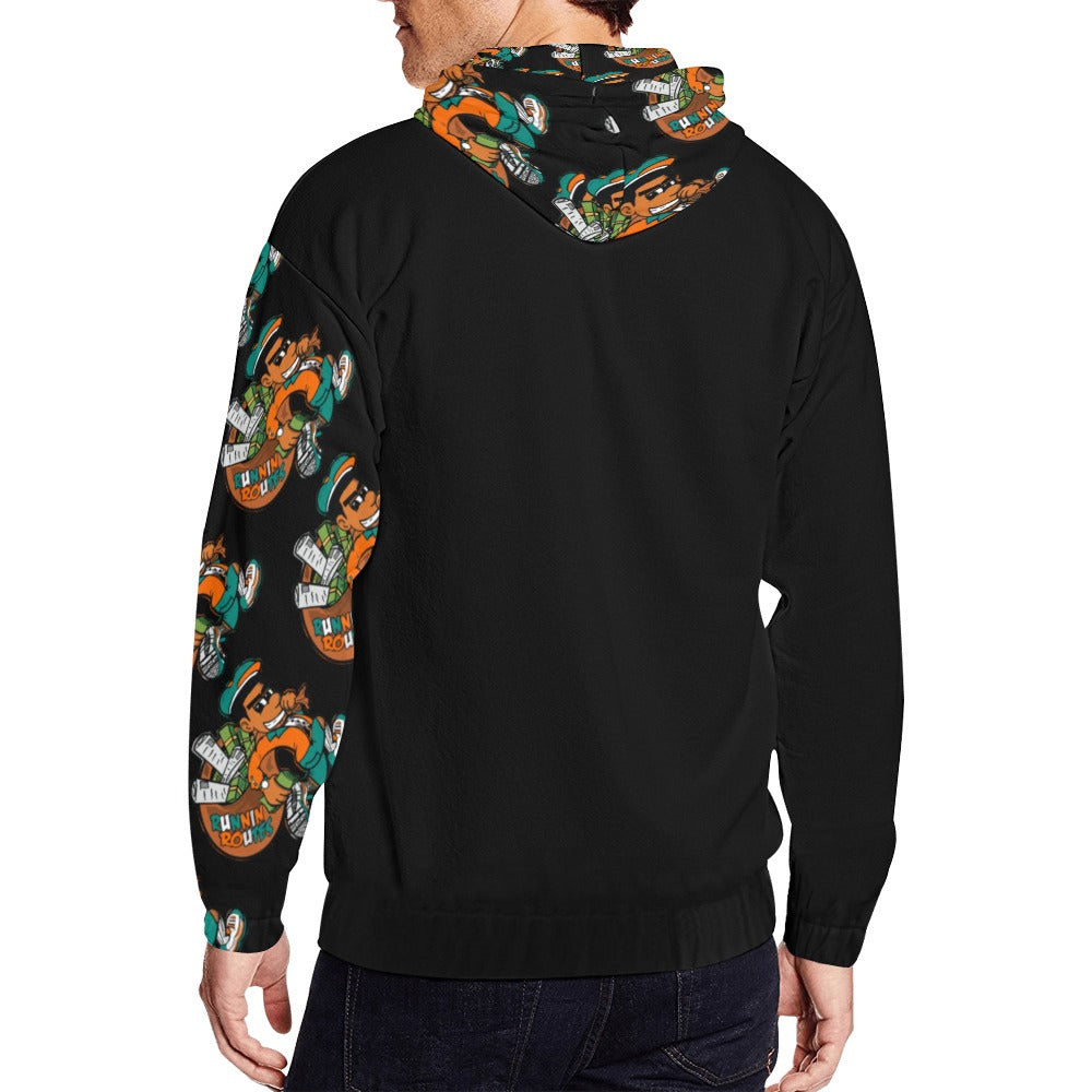 miami All Over Print Full Zip Hoodie for Men