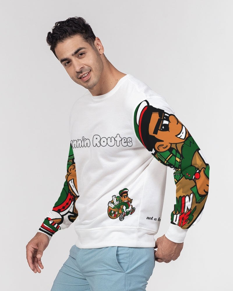 green and red Men's Classic French Terry Crewneck Pullover