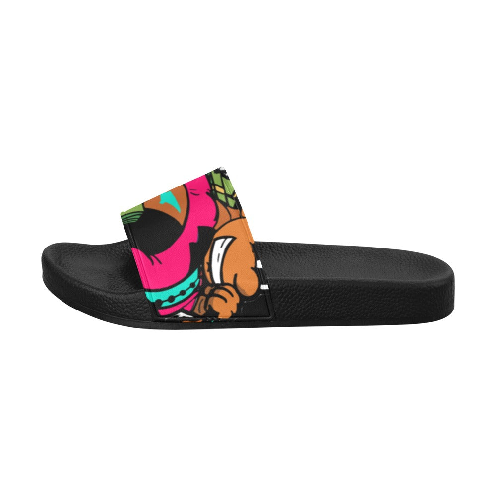 pink and mint Women's Slide Sandals (Model 057)