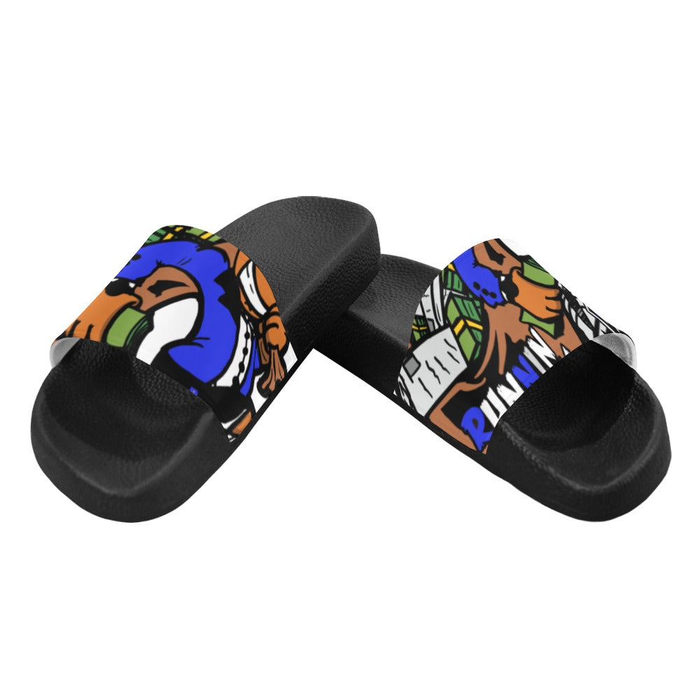 royal blue logo Men's Slide Sandals (Model 057)