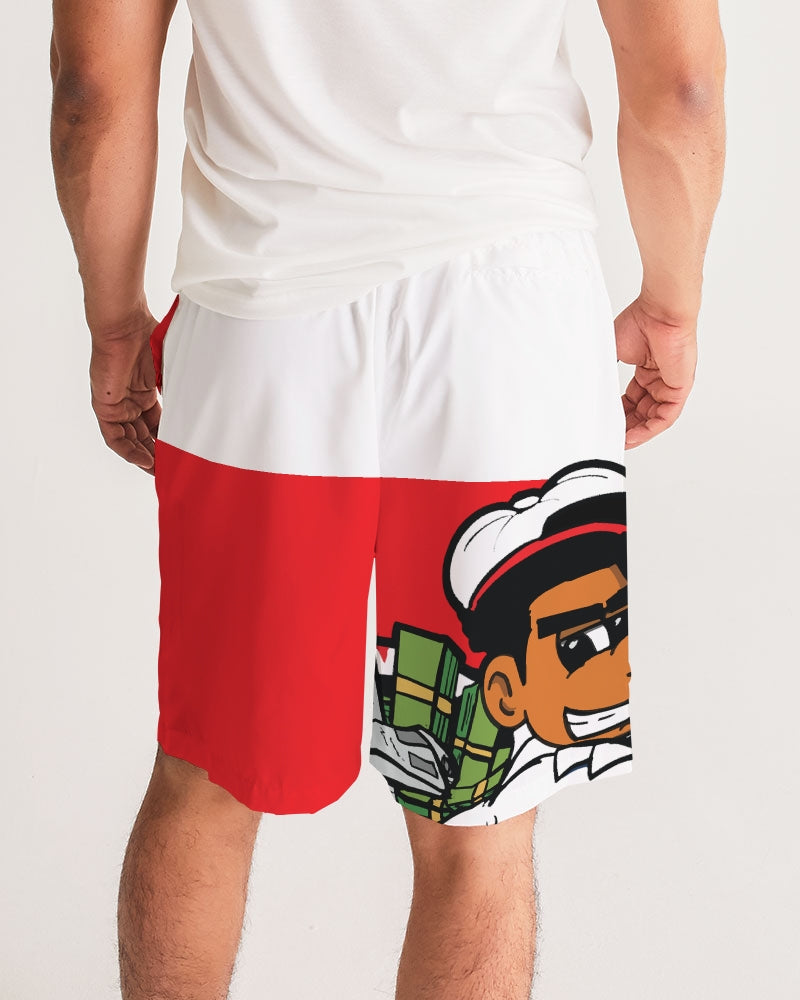 RED BG Men's Jogger Shorts