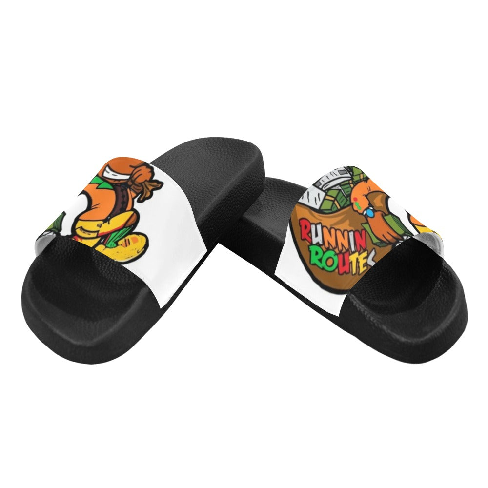 orange and yellow Men's Slide Sandals (Model 057)