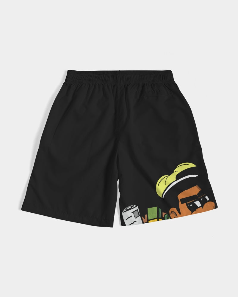 Black & Yellow Men's Jogger Shorts