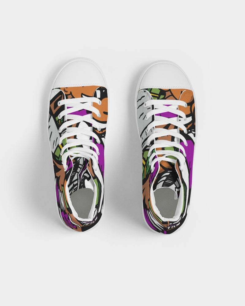 purple logo Women's Hightop Canvas Shoe