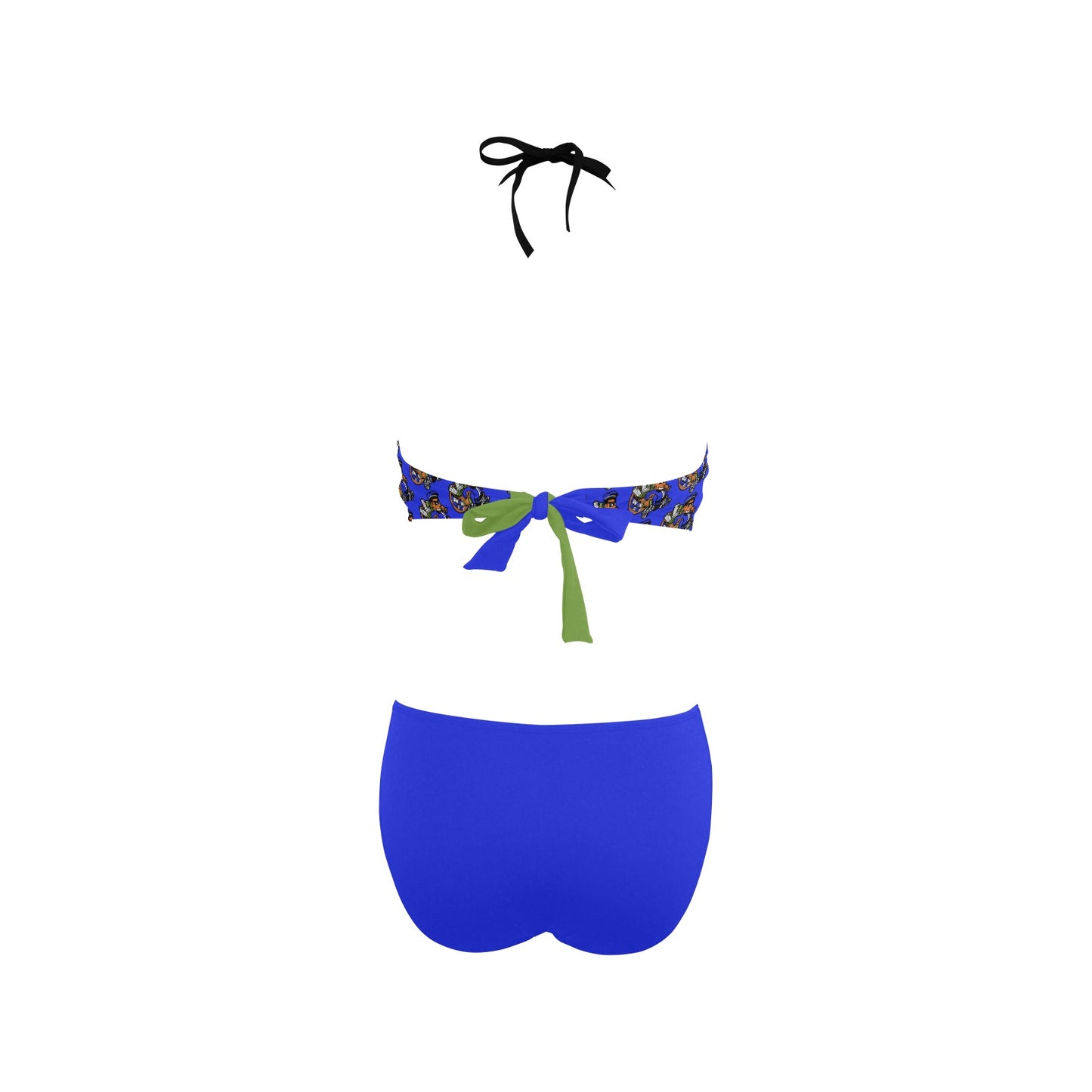 royal blue logo Women's Fringe Swimsuit