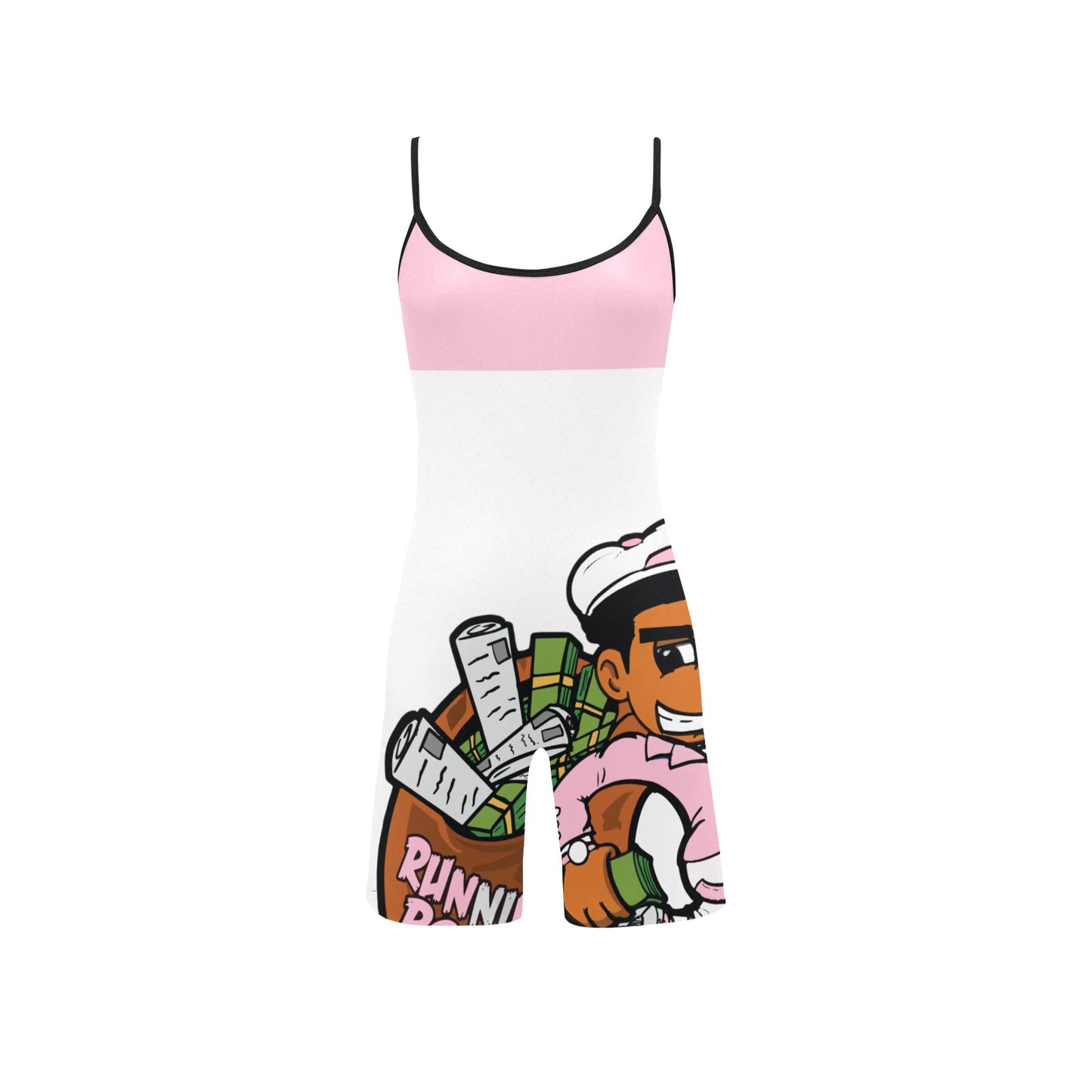 PINK N WHITE Women's Short Yoga Bodysuit