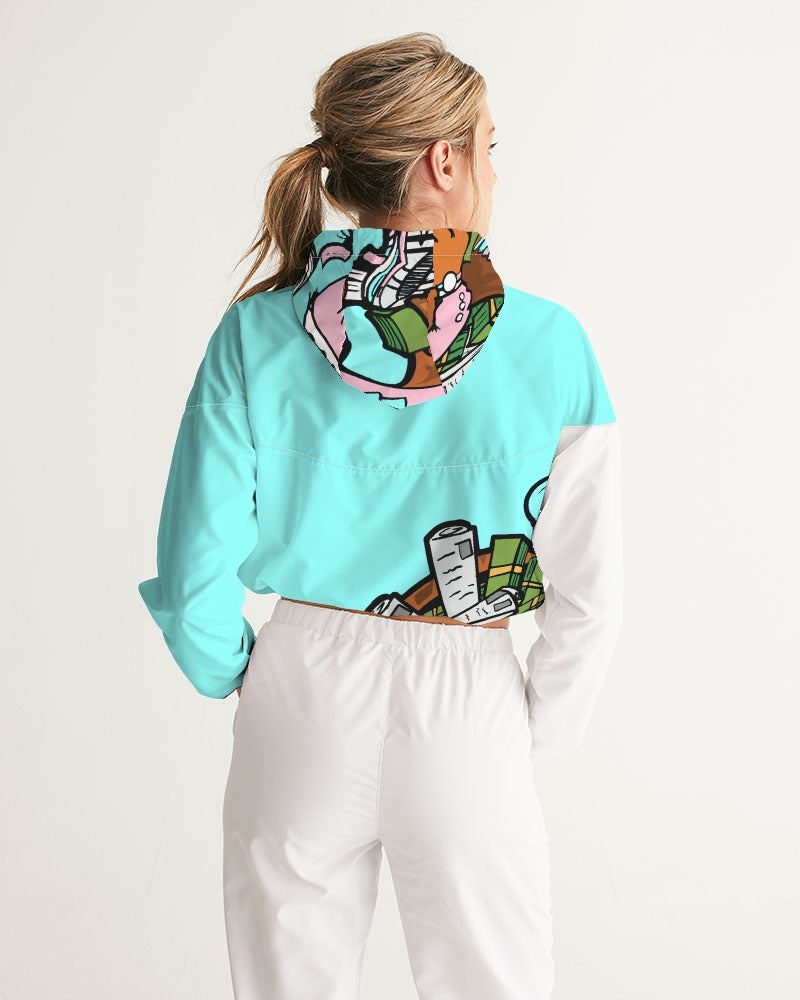 easter blue Women's Cropped Windbreaker