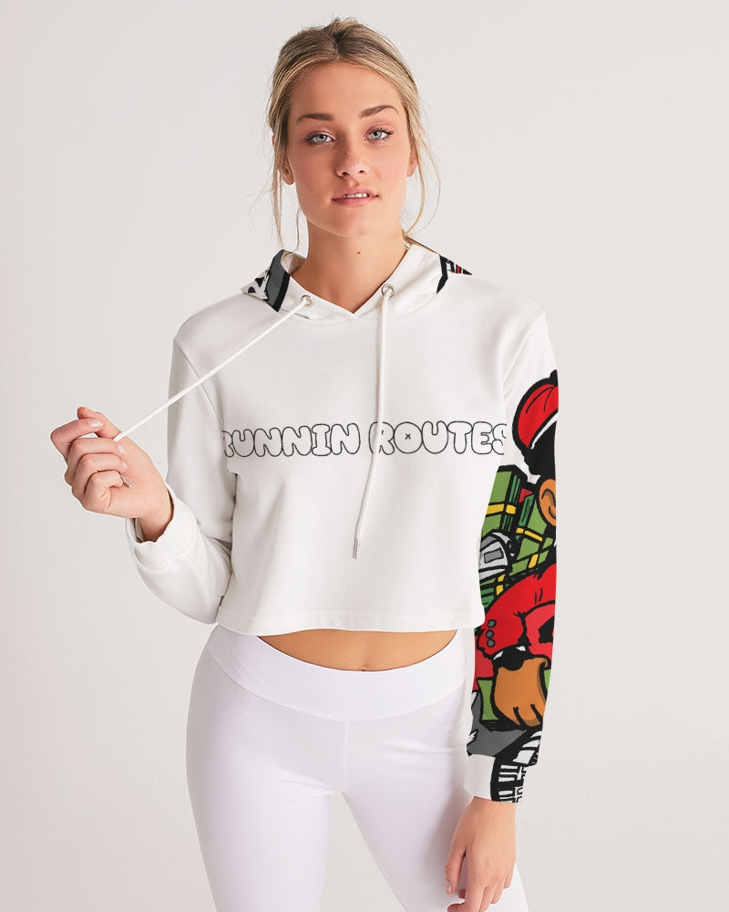 red n blk Women's Cropped Hoodie