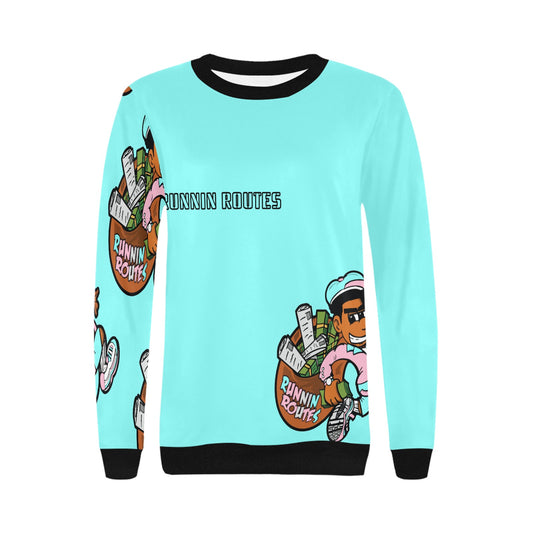 EASTER1 Women's Rib Cuff Crew Neck Sweatshirt