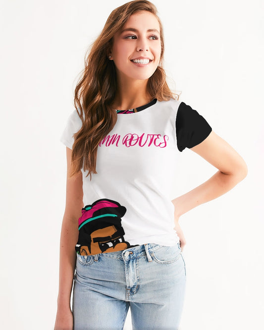 pink and turqouise womens tee