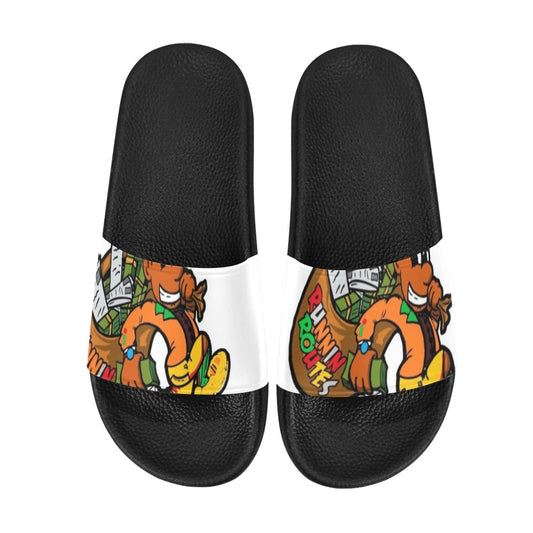 orange and yellow Men's Slide Sandals (Model 057)