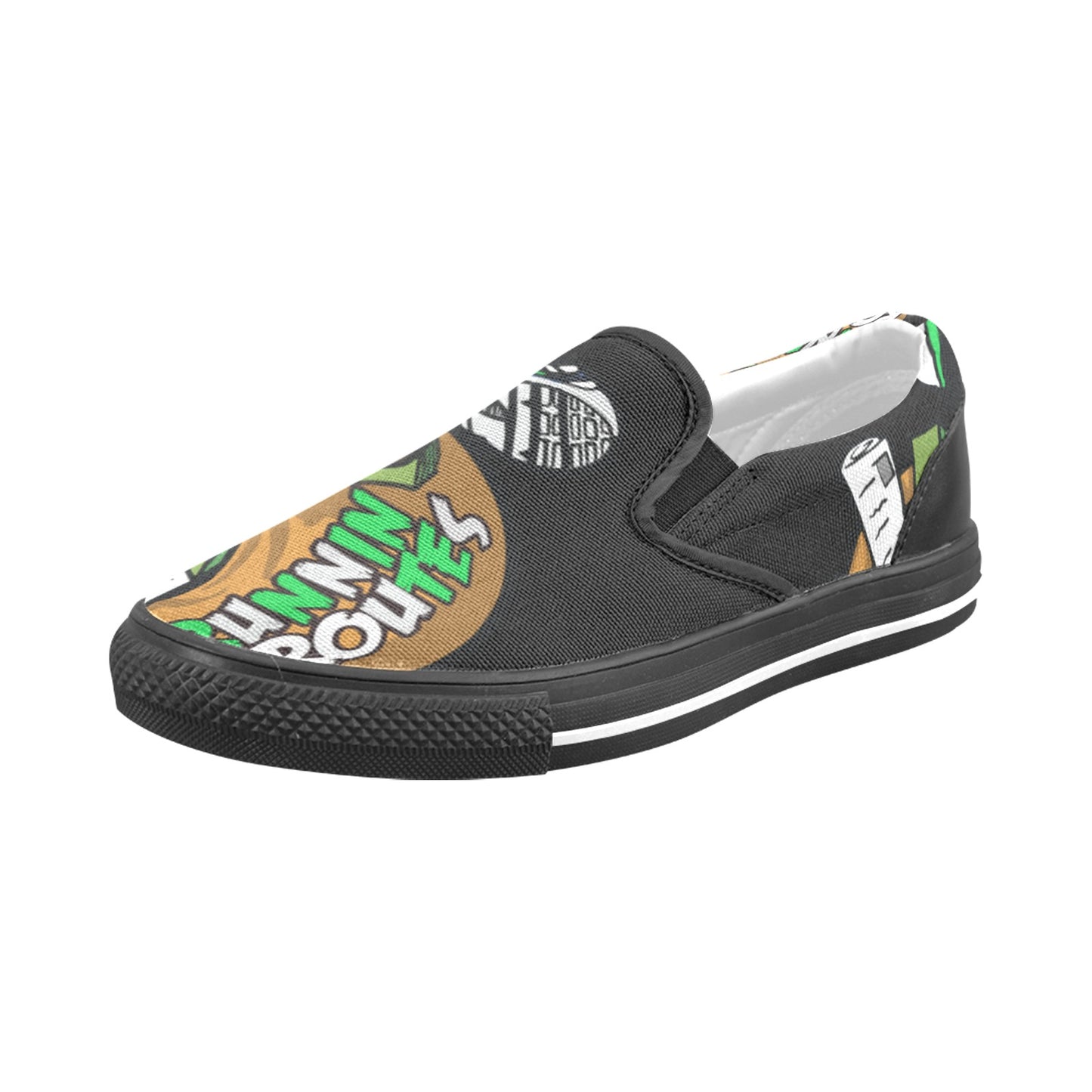 green n white Slip-on Canvas Shoes for Kid