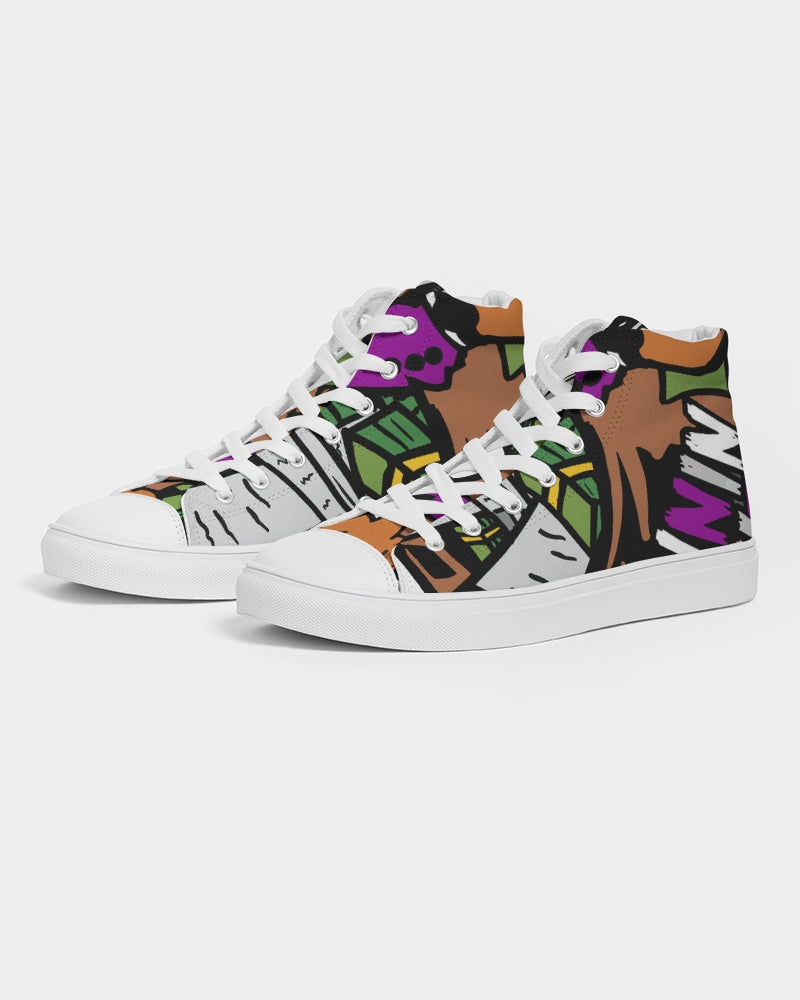 purple logo Women's Hightop Canvas Shoe