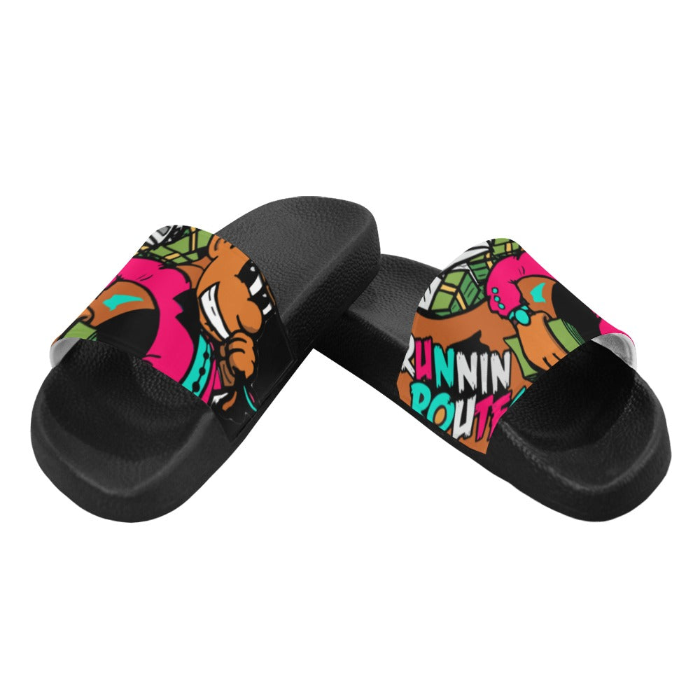 pink and mint Women's Slide Sandals (Model 057)