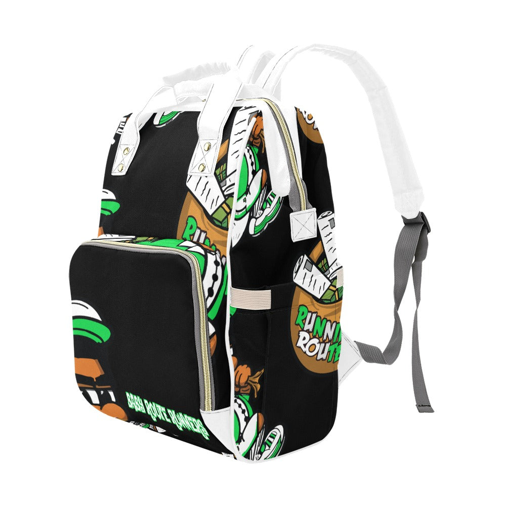 green n white Multi-Function Diaper Backpack/Diaper Bag