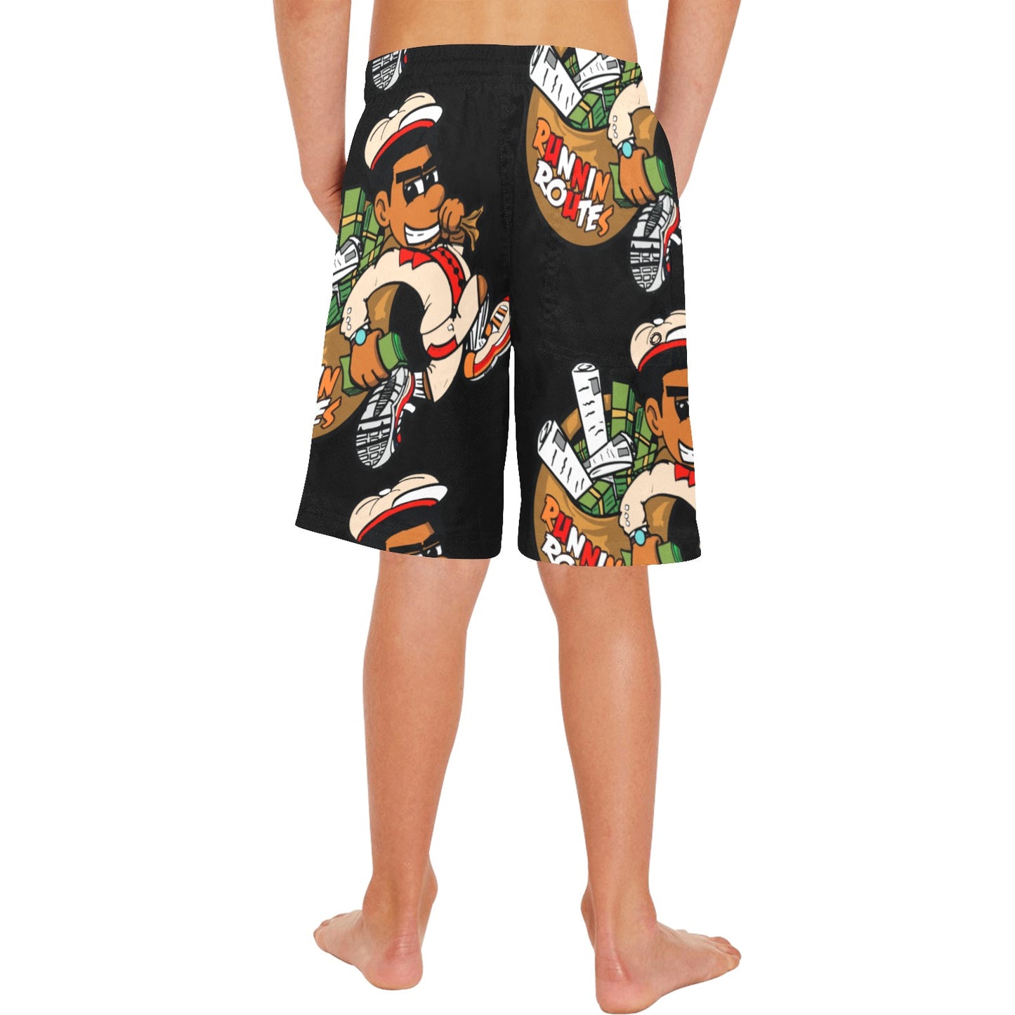 cream n orange Boys' Causal Beach Shorts