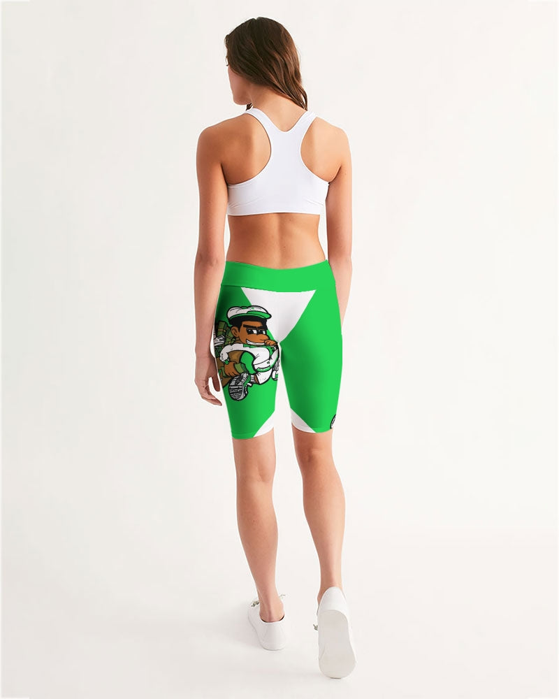 green bg Women's Mid-Rise Bike Shorts